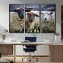 Charming Sheep Portrait Wall Art – Trio of Woolly Companions by MyGreatCanvas | Canvas Wall Art Prints | Photo Prints & Wall Decor