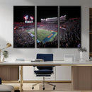 Ben Hill Griffin Stadium Night Game Triple Canvas Wall Art -
