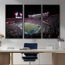 Ben Hill Griffin Stadium Night Game Triple Canvas Wall Art -