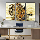 Blue-Eyed Leopard Canvas Wall Art - Framed Animal Print