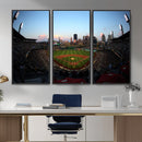 PNC Park Evening Game Triple Canvas Wall Art - Pittsburgh