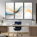 Decorative Turquoise Abstract Wave Wall Art Canvas Print