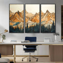 Rustic Wood Mountain Wall Art Print | Triptych Giclee Print by MyGreatCanvas | Canvas Wall Art Prints | Photo Prints & Wall Decor