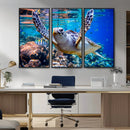 Underwater Sea Turtle Wall Art Canvas Print – Vibrant Ocean