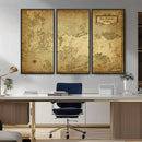 Vintage Game of Thrones Map Wall Art | Westeros and Essos