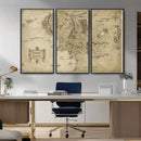 Vintage Middle Earth Map Wall Art Canvas – Lord of the Rings