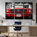 Red Mustang Car Wall Art – Framed Classic Vehicle Canvas by MyGreatCanvas | Canvas Wall Art Prints | Photo Prints & Wall Decor