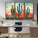 Colorful Cacti Wall Art – Framed Vibrant Succulent Canvas by MyGreatCanvas | Canvas Wall Art Prints | Photo Prints & Wall Decor