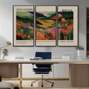 Yayoi Kusama Landscape Canvas Print, Vibrant Floral Mountain