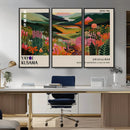 Yayoi Kusama Abstract Print, Vibrant Floral Mountain Art