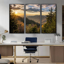 Sunrise Over the Smoky Mountains Canvas Wall Art –