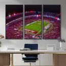 Bryant-Denny Stadium Night Game Triple Canvas Wall Art -