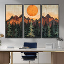 Sunset Mountain Landscape Canvas Wall Art Print - Nature
