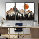 Modern Abstract Mountain Canvas Wall Art Print, Abstract
