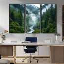 Mountain Forest River Canvas Wall Art Print - Serene Nature