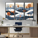 Abstract Winter Landscape Canvas Wall Art Print -  Large