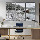 Winter Wall Art - Cabin by the Lake Canvas Wall Art - Serene by MyGreatCanvas | Canvas Wall Art Prints | Photo Prints & Wall Decor