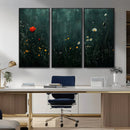 Wildflower Field Framed Wall Art, Vintage Botanical