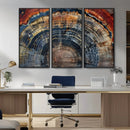 Abstract Tree Ring Wall Art, Colorful Framed Tree Ring Wall