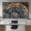 Framed Tree Ring Wall Art - Abstract Colorful Tree Ring Wall