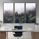 Misty Forest Canvas Wall Art – Serene Triptych Nature Print by MyGreatCanvas | Canvas Wall Art Prints | Photo Prints & Wall Decor