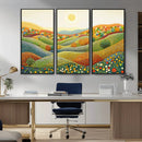 YAYOI KUSAMA Colorful Dot Art Landscape Canvas - Framed