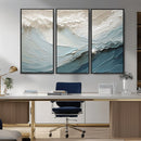 Waves Abstract Wall Art Print, Modern Framed Abstract Canvas