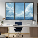 Abstract Ocean Print Artwork- Serene Blue Ocean Canvas Wall
