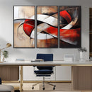 Abstract Wall Art - Modern Red and White Canvas Wall Art