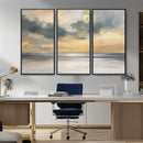 Modern Coastal Artwork with Vibrant Abstract Ocean Waves