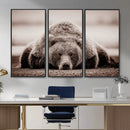 Grizzly Bear Wall Art Print - Bear Canvas Wall Art - Rustic