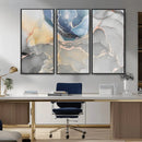 Large Abstract Blue and Gold Canvas Wall Art | Fluid Ink