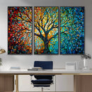 Yggdrasil Tree of Life Wall Art Print | Mosaic Style 3-Panel