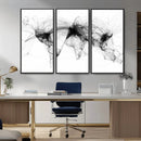 Abstract World Map Wall Art – Framed Geometric Line Canvas by MyGreatCanvas | Canvas Wall Art Prints | Photo Prints & Wall Decor