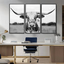 Highland Cow Wall Art Canvas Print – Black and White Western by MyGreatCanvas | Canvas Wall Art Prints | Photo Prints & Wall Decor
