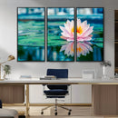 Lotus Flower Wall Art Canvas Print, Water Lily Large Wall