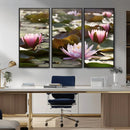 Lotus Flower Wall Art Canvas Print, Water Lily Large Wall