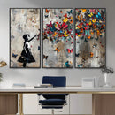 Banksy Butterfly Girl Wall Art – Modern Graffiti Canvas