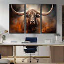 Highland Bull Canvas Abstract Canvas Wall Art Print –