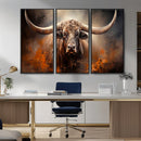 Highland Bull Canvas Abstract Canvas Wall Art Print –