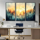 Abstract Forest Wall Art Print- Serene Nature Canvas Print
