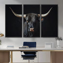 Majestic Longhorn Bull Wall Art Canvas Print – Dark by MyGreatCanvas | Canvas Wall Art Prints | Photo Prints & Wall Decor