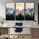 Misty Forest Wall Art – Framed Sunrise Pines Canvas Artwork, by MyGreatCanvas | Canvas Wall Art Prints | Photo Prints & Wall Decor