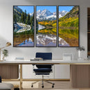 Maroon Bells Wall Art – Framed Snowy Mountain Canvas by MyGreatCanvas | Canvas Wall Art Prints | Photo Prints & Wall Decor