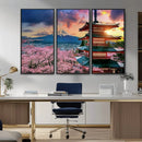 Mount Fuji Cherry Blossom Wall Art Canvas Print – Framed