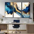 Blue Gold Flow Wall Art Canvas Print – Framed Marble Design by MyGreatCanvas | Canvas Wall Art Prints | Photo Prints & Wall Decor