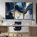 Blue Marble Wall Art Canvas Print – Framed Gold Veins by MyGreatCanvas | Canvas Wall Art Prints | Photo Prints & Wall Decor