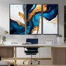 Gold Blue Abstract Canvas Print, Elegant Navy and Gold by MyGreatCanvas | Canvas Wall Art Prints | Photo Prints & Wall Decor