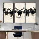 Texas Longhorn Wall Art – Framed Black White Cattle Canvas by MyGreatCanvas | Canvas Wall Art Prints | Photo Prints & Wall Decor
