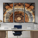 Tree Rings Wall Art Canvas Print – Rustic Wood Texture